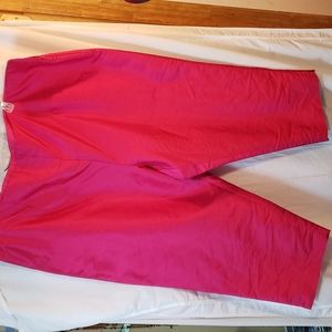 Women's 100% silk hot pink capris pants size 24 (c1)